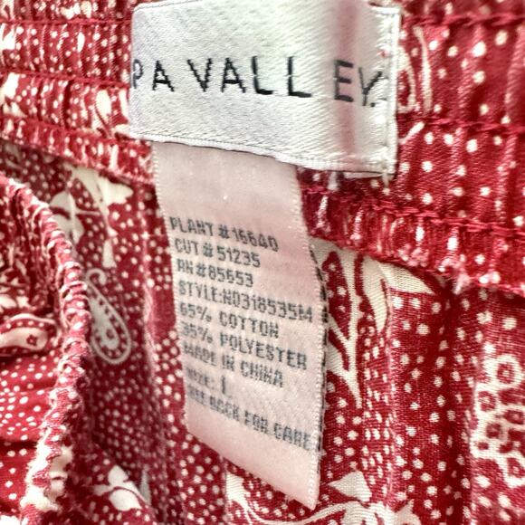 Napa Valley Red/White Tiered Ruffle Flowy Maxi Skirt ~ Size Large ~ Cotton Blend - Picture 11 of 11